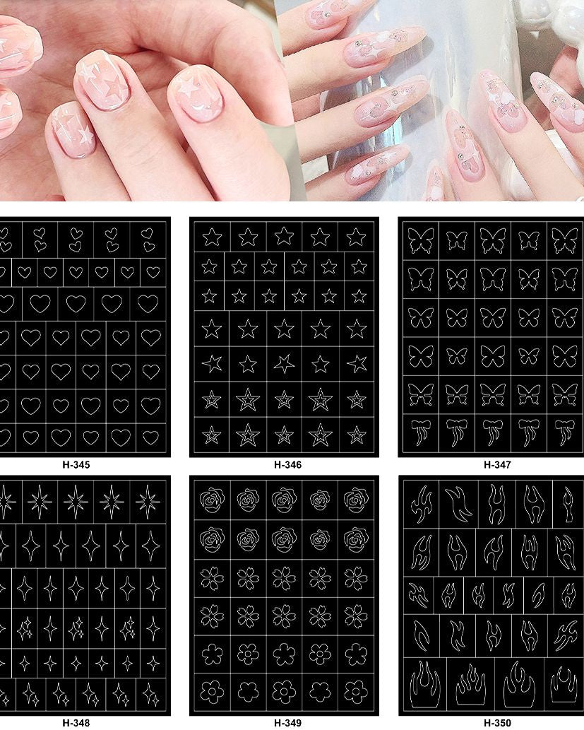 French Manicure Tips Nail Stickers Guide Decals