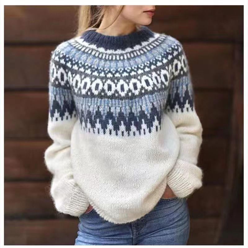 Retro Fall Knit British Crew Neck Striped Pullover Sweaters – sunifty