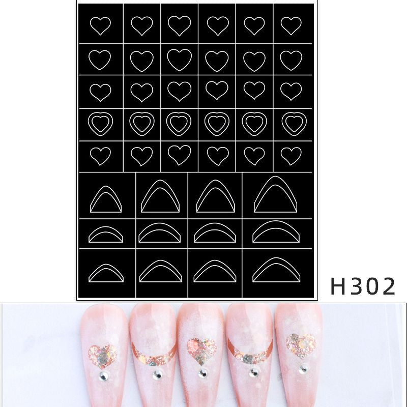 French Manicure Tips Nail Stickers Guide Decals