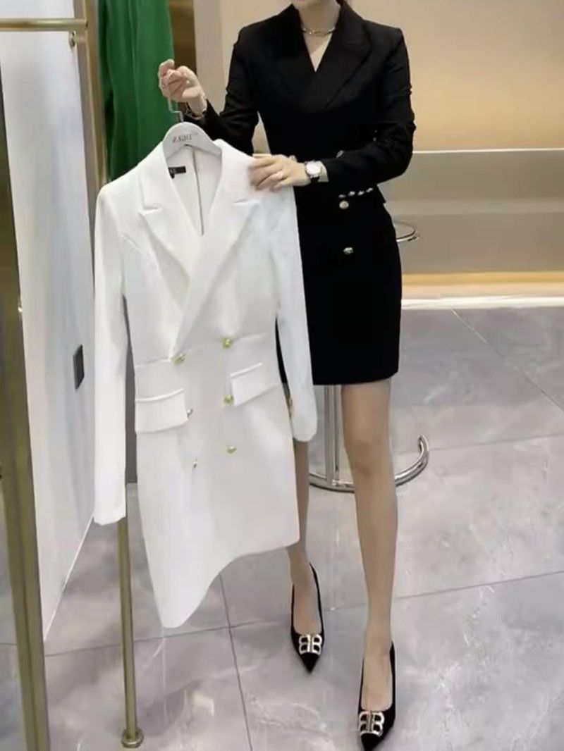 Double Breasted Work Suits Long Sleeve Blazer Dress – sunifty