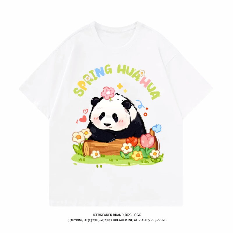 Cute Animal Lover T Shirt Kawaii Floral Panda Tee