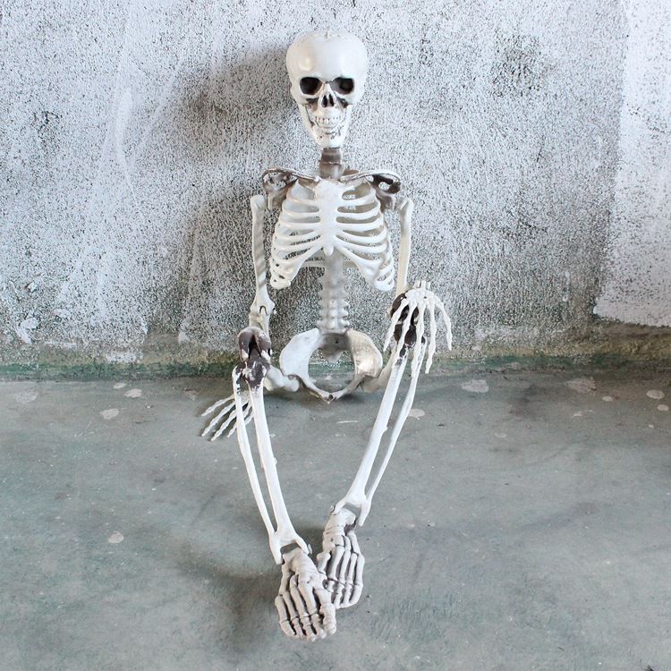 Halloween Posable Skeleton Prop 5ft Funny Giant Yard Skull Decor