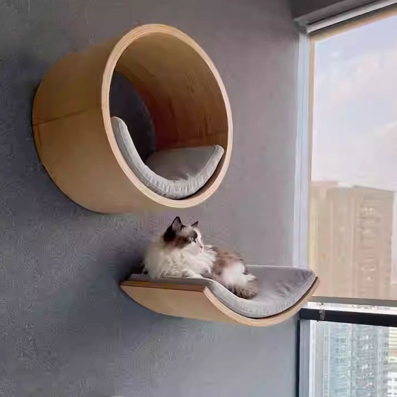 Curved Modern Cat Wall Mounted Cat Shelf Furniture for Sleeping