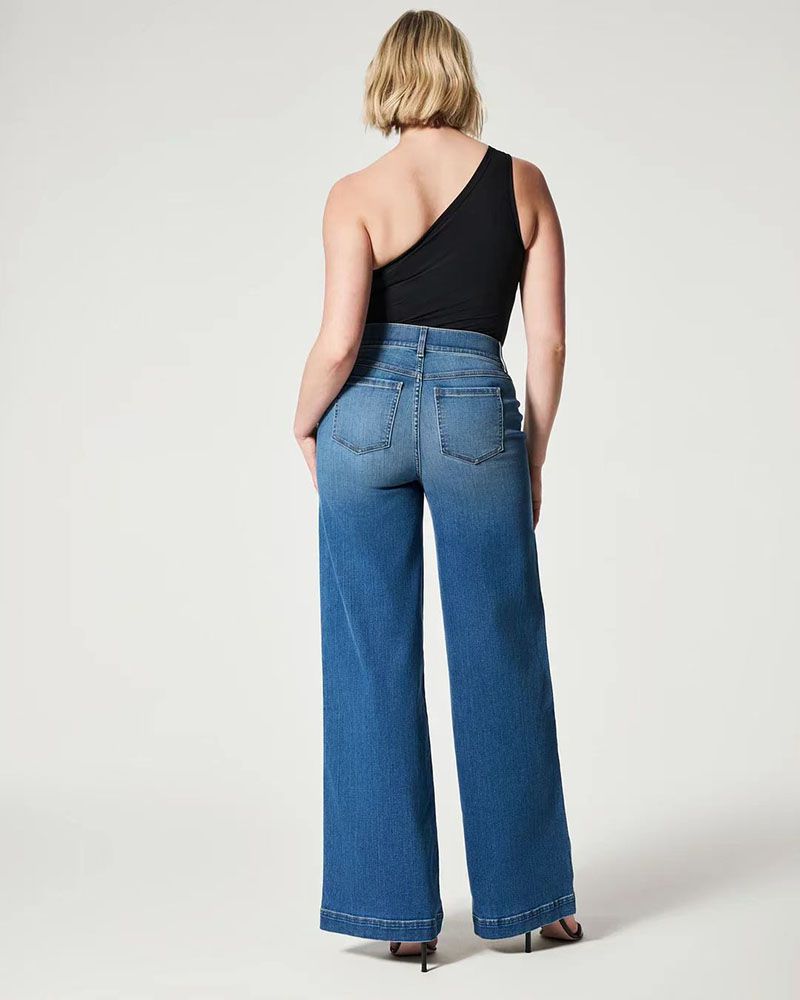 Buy Ybenlow Womens Palazzo Denim Jeans Wide Leg High Waisted Plus Size  Belted Long Pants Online at desertcartINDIA