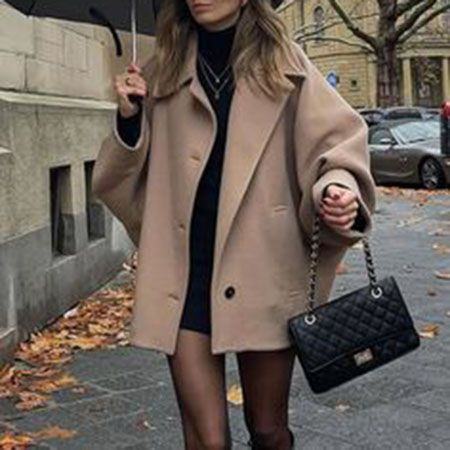 Classic Oversized Short Wool Blend Coat