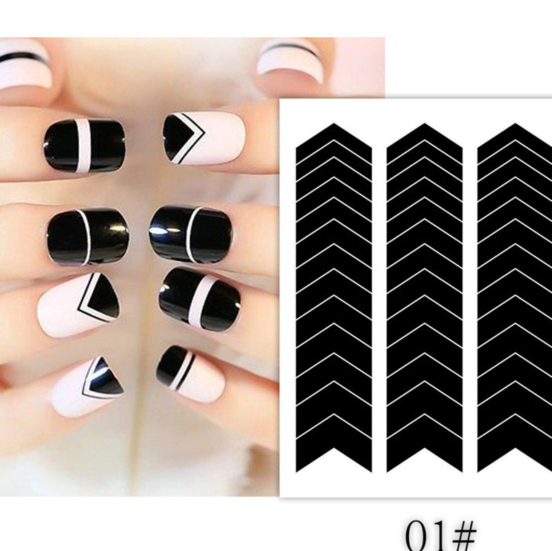 French Manicure Tips Nail Stickers Guide Decals