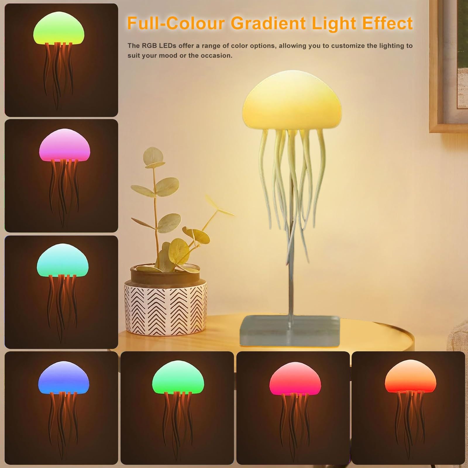 Smart Sensor Rechargeable LED Jellyfish Lamp