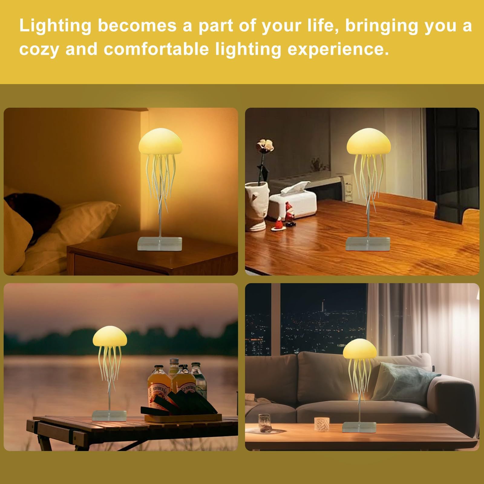 Smart Sensor Rechargeable LED Jellyfish Lamp