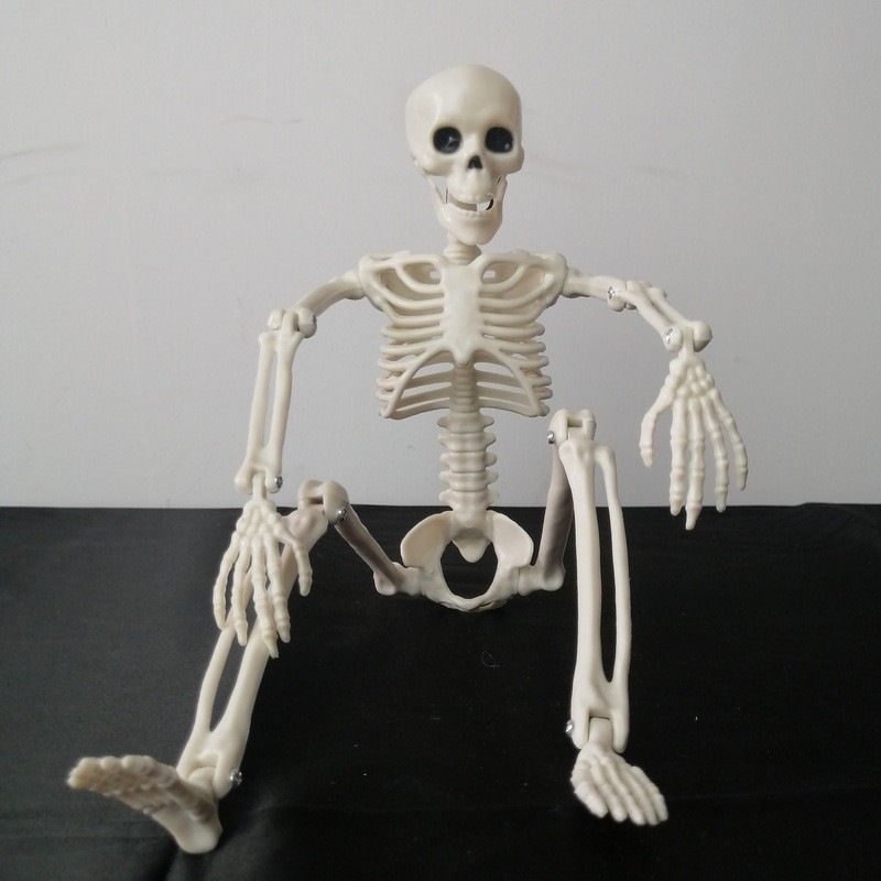 Halloween Posable Skeleton Prop 5ft Funny Giant Yard Skull Decor