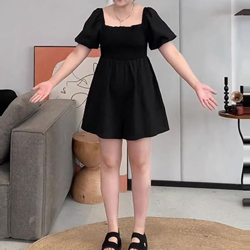 Slim Fit Skim Tummy Control Short Sleeve Black Dress That Makes