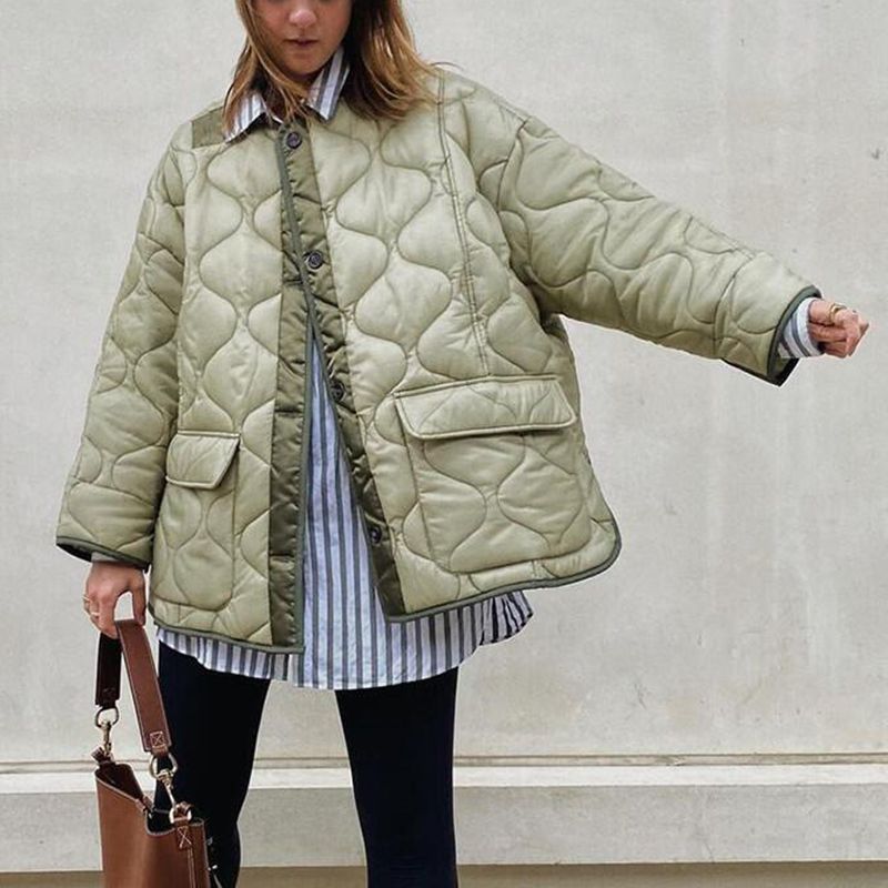 Oversized Fit Circular Quilted Padded Shell Puffer Jacket – sunifty