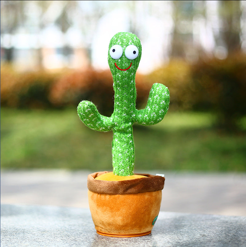 Funny Electric Speaking Cactus Dancing Toys Record Repeat Soft Talking Cactus Baby Kids Singing Toys