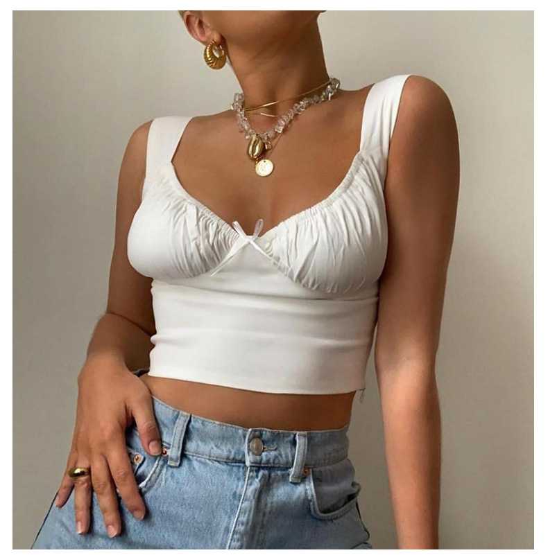 Anti-slip U Boat Neck Bow Knot Bust Shaping Bustier Tank Top Crop Top –  sunifty