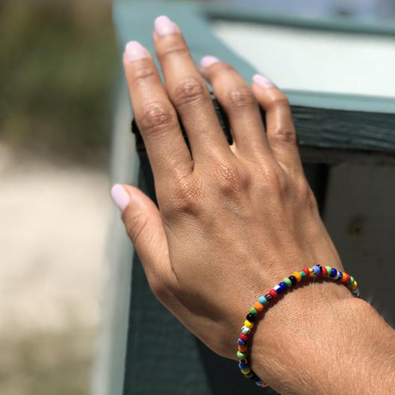 Rainbow Beaded Bracelets with Luxury Charm by Keep It Gypsy – Sweet  Southern Swank Boutique