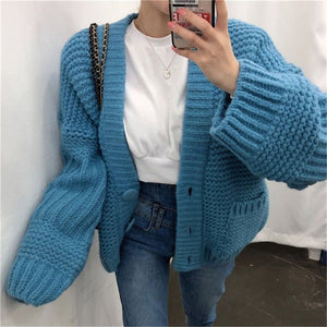 Chunky Knit Cardigan Coat Jumbo