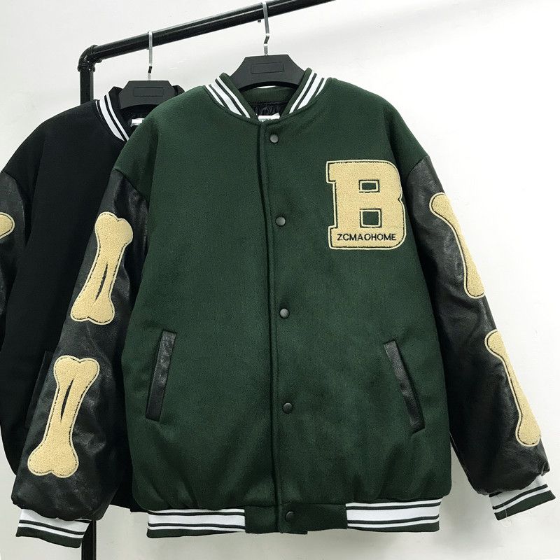 Unisex Embroidered Varsity Bomber Jacket Outerwear Sports Baseball Jacket