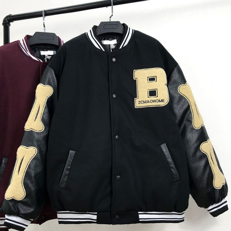 Unisex Embroidered Varsity Bomber Jacket Outerwear Sports Baseball Jacket