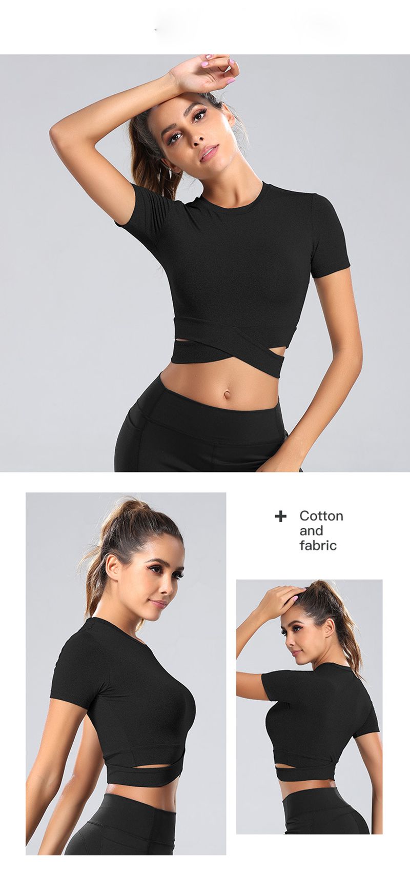  DREAM SLIM Short Sleeve Crop Tops for Women Tummy Cross Fitted  Yoga Gym Tops Lightweight Workout Cropped Tank Top (Black, XS) : Clothing,  Shoes & Jewelry