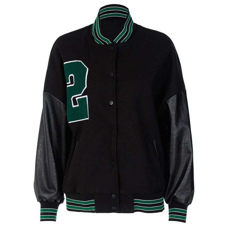 Unisex Embroidered Varsity Bomber Jacket Outerwear Sports Baseball Jacket