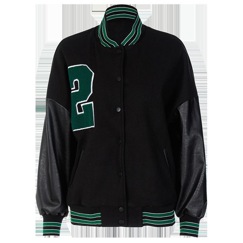 Unisex Embroidered Varsity Bomber Jacket Outerwear Sports Baseball Jacket