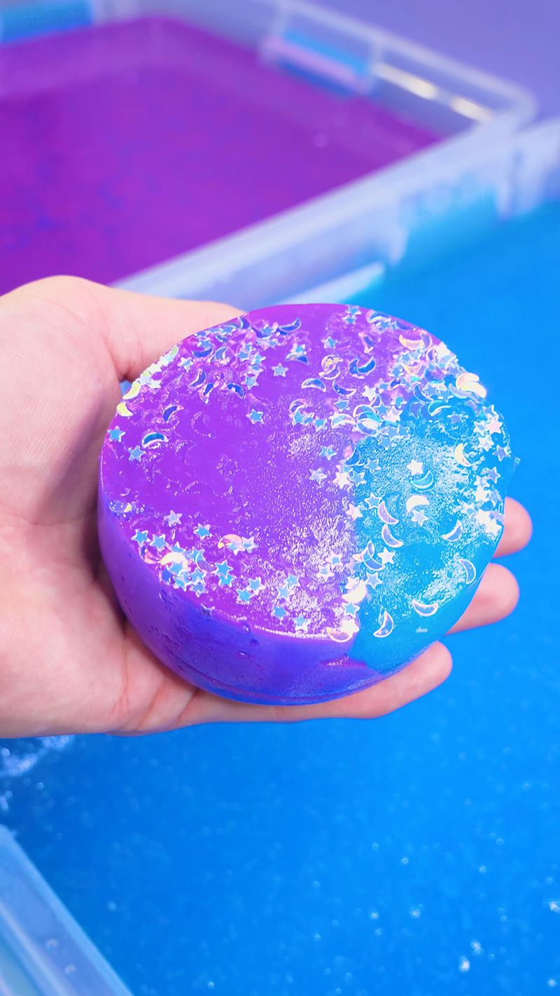 1pc Clay Foam Slime With Bubble Wrap & Glitter For Girls' Stress Relief  Fun, Galaxy Dreamy Crystal Gradient Design