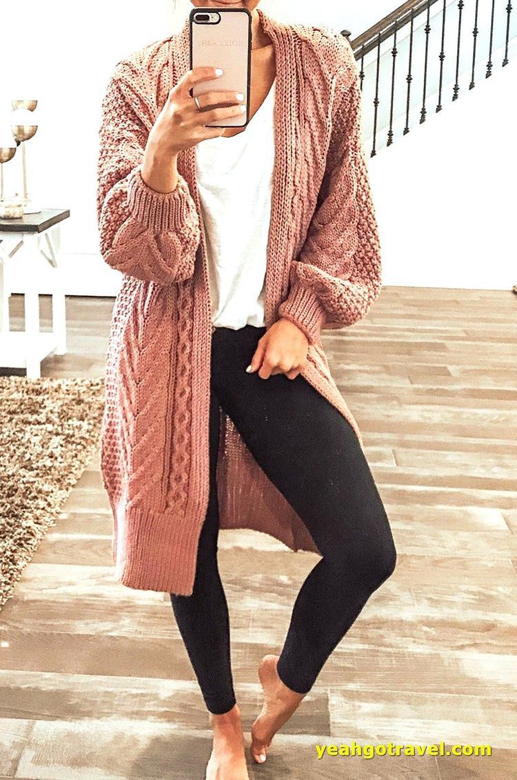 Chunky Long Knitted Hand Braid Long Cardigan Sweater Jacket