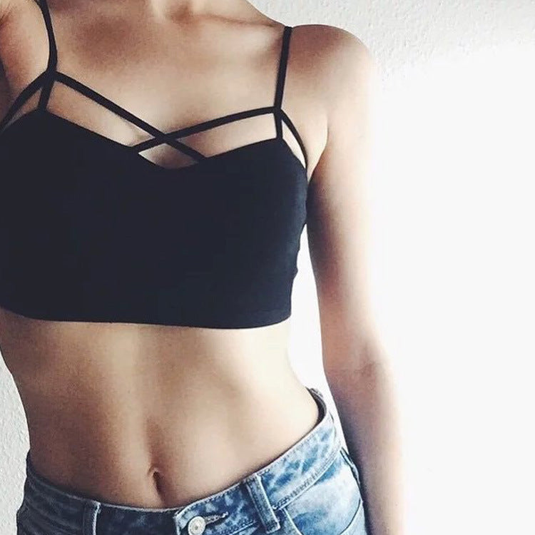 Cutout Bralette Sports Bra Crop Top Caged Strappy Criss Cross Cleavage  Workout