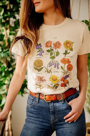 Floral Tropical Cactus Prints Flower Chart Tee Shirts – sunifty