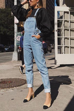 Wardrobe Basics Ripped Denim Romper Shorts Jean overalls – sunifty