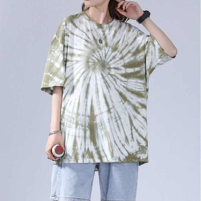 Trendy Casual Gradient Tie Dye Tee Shirts