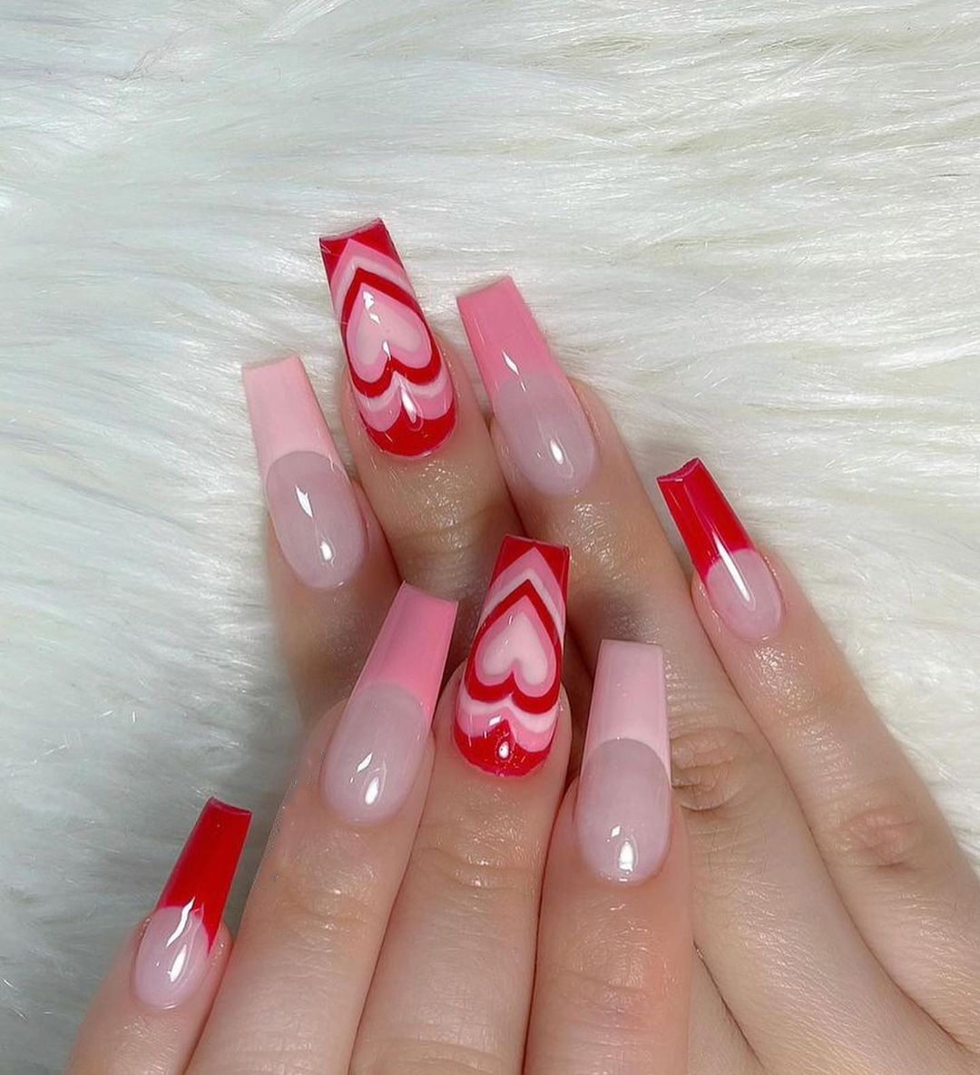 Aesthetic Long Acrylic Coffin Adhesive Nails Sticker Makeup Fashion Fits