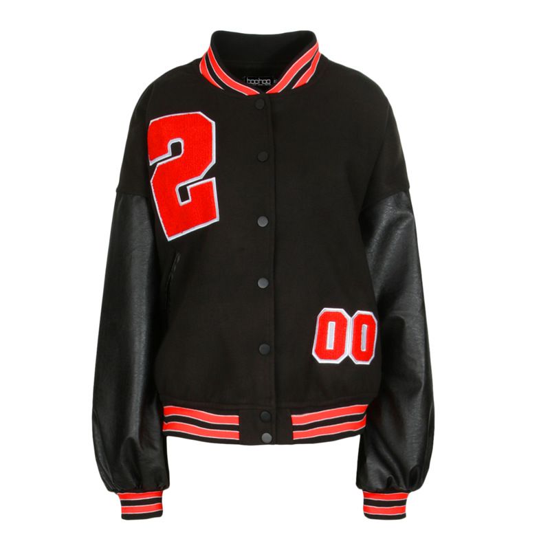 Unisex Embroidered Varsity Bomber Jacket Outerwear Sports Baseball Jacket