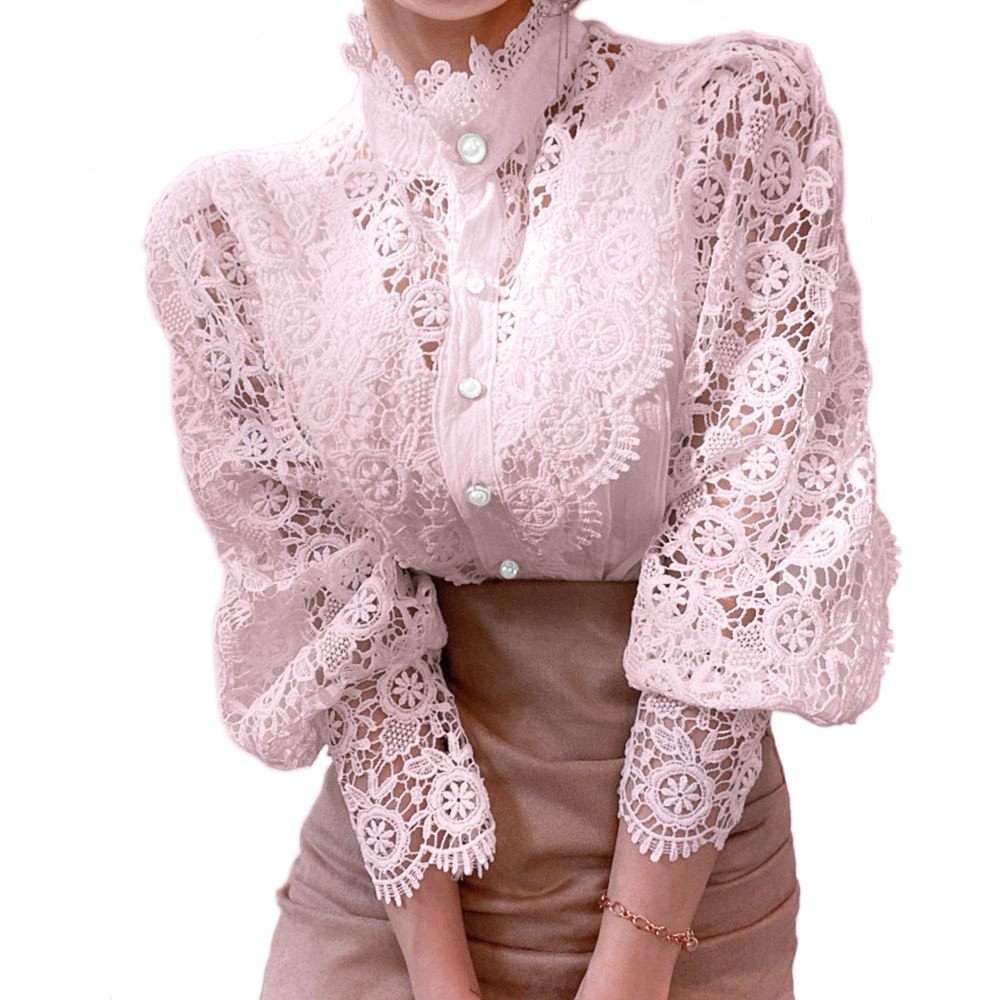 Classic Fashion Hollow Through Eyelet Lace Ruffle Blouse Lolita Unders –  sunifty