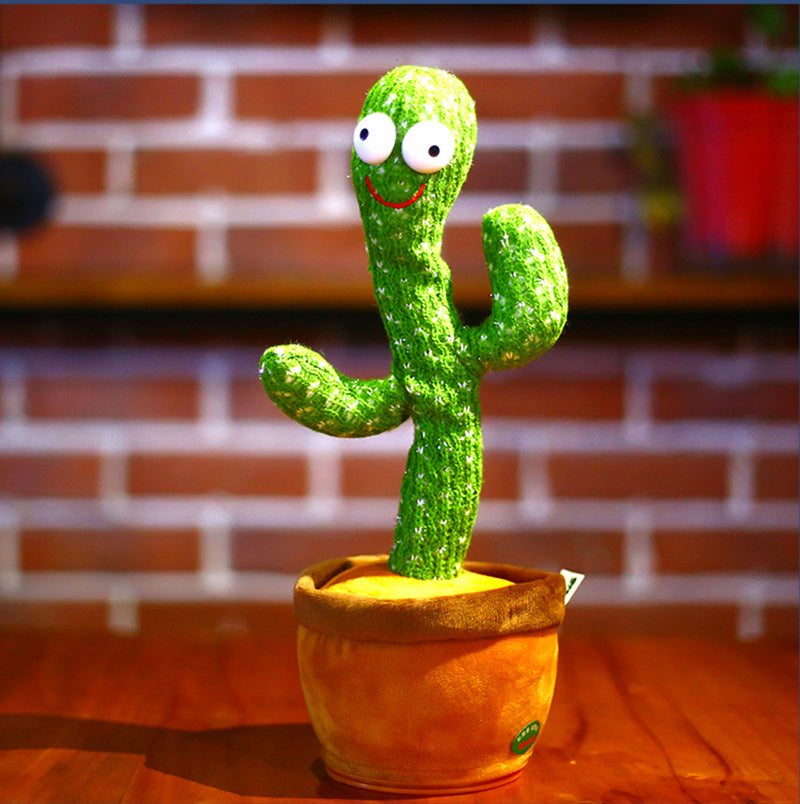 Funny Electric Speaking Cactus Dancing Toys Record Repeat Soft Talking Cactus Baby Kids Singing Toys