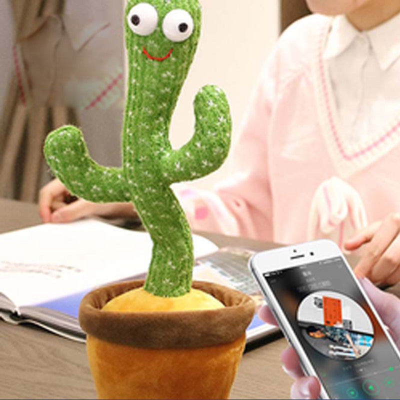 Funny Electric Speaking Cactus Dancing Toys Record Repeat Soft Talking Cactus Baby Kids Singing Toys