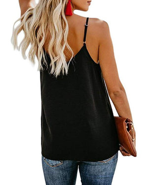 Adjustable Spaghetti Front Button Up Swing Tank Top Sleeveless Shirts –  sunifty
