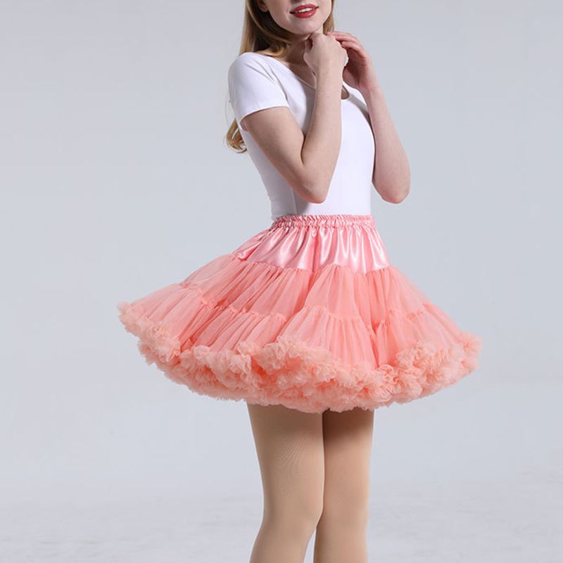 Pastel Pink Ballerina Tulle Tutu Skirt Puffy Ruffle Layered Lolita