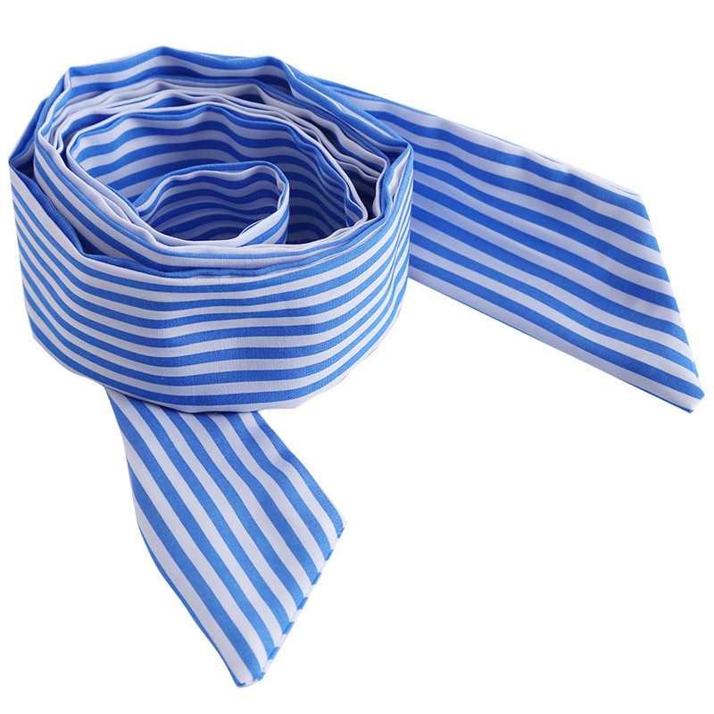College Slimming Tie Waist Button Up Vertical Striped Midi Sundress