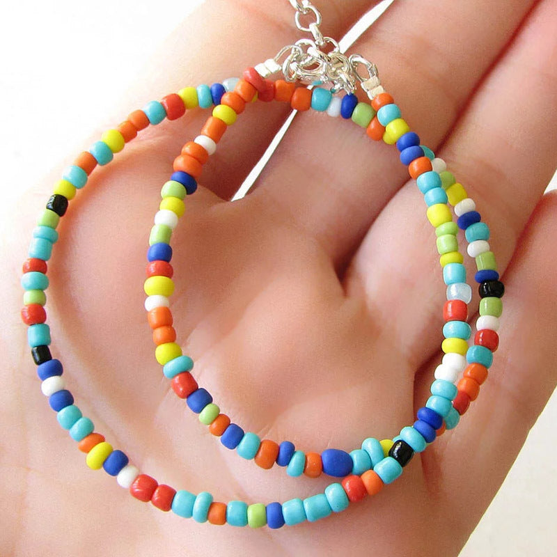 Bohemian Gypsy Chic Rainbow Beaded Choker Necklaces Sunifty