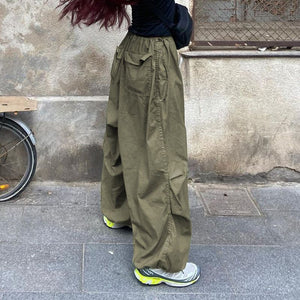 High Waisted Baggy Carrot Trousers Cargo Pants With Chains – sunifty