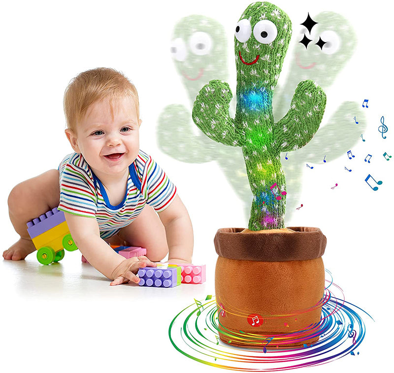 Funny Electric Speaking Cactus Dancing Toys Record Repeat Soft Talking Cactus Baby Kids Singing Toys