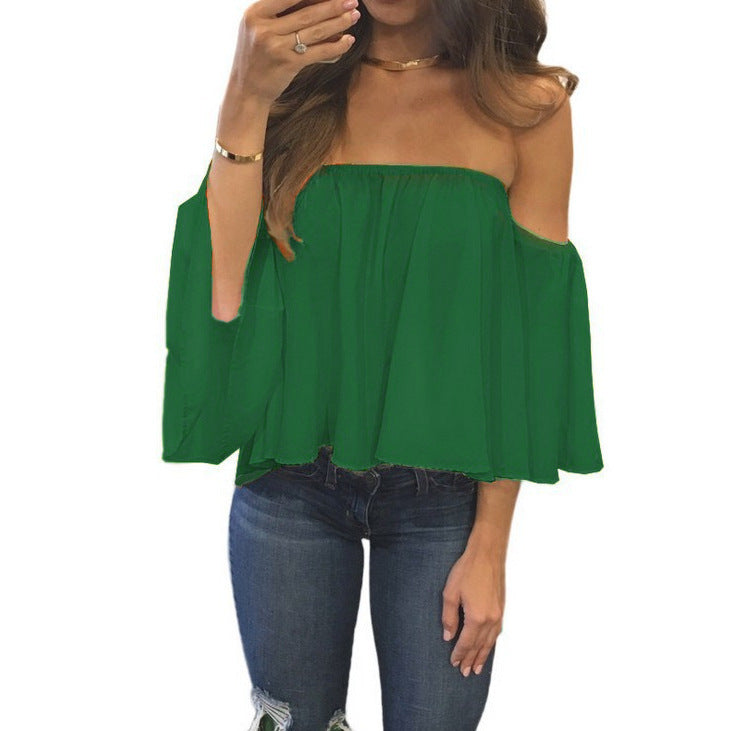 Tummy Hiding Oversized Off The Shoulder Tops Loose Blouse