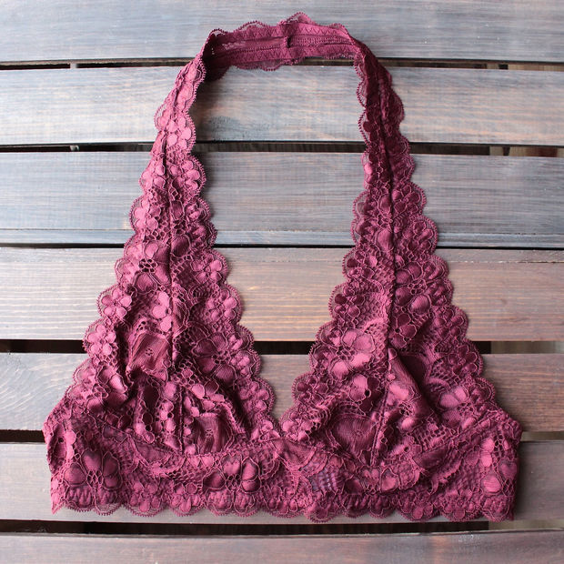 Abbie Crochet Lace Bralette with Contour Pad Fandango Pink S by