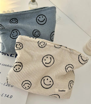 Y2K Cute Smile Face Cute Small Cord Makeup Bag Weekender Organizer Pur –  sunifty