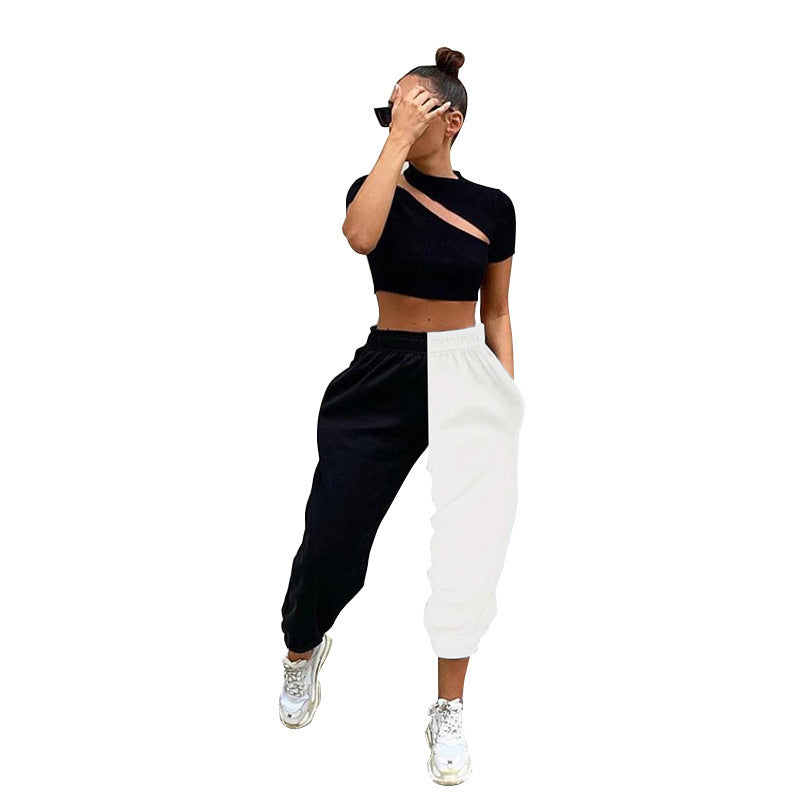 Comfortable Knit High Waisted Workout Jogger Sweatpants