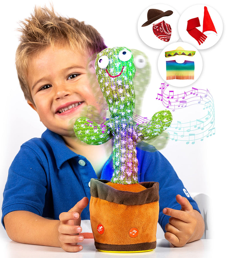 Funny Electric Speaking Cactus Dancing Toys Record Repeat Soft Talking Cactus Baby Kids Singing Toys