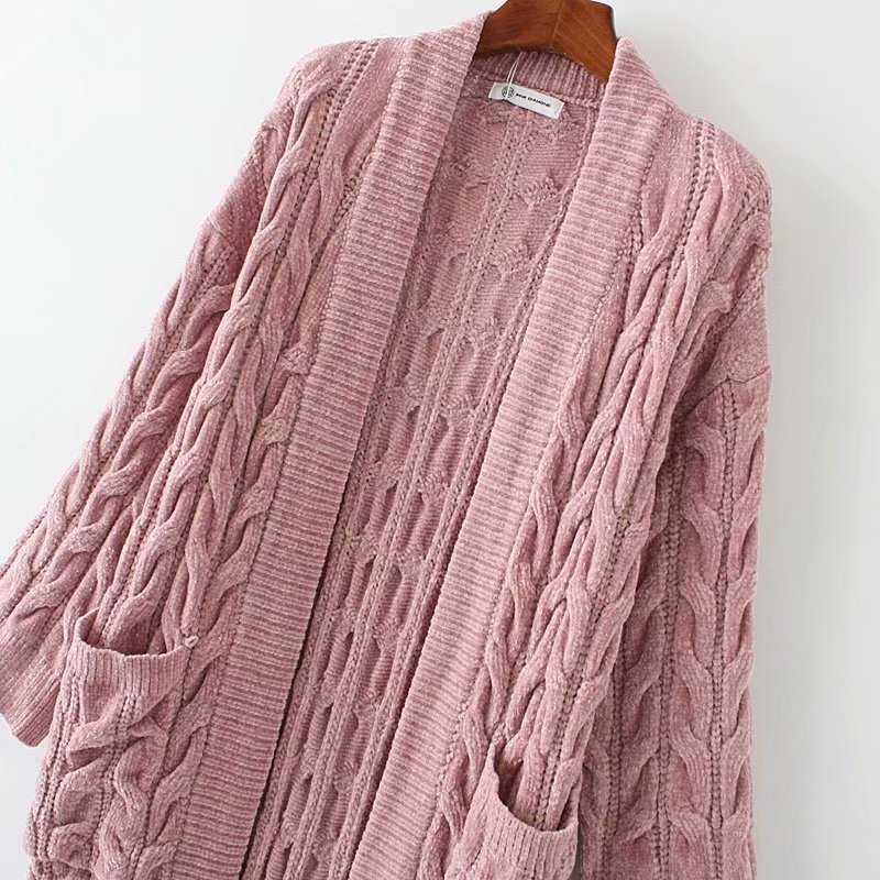 Chunky Long Knitted Hand Braid Long Cardigan Sweater Jacket Knitwear –  sunifty