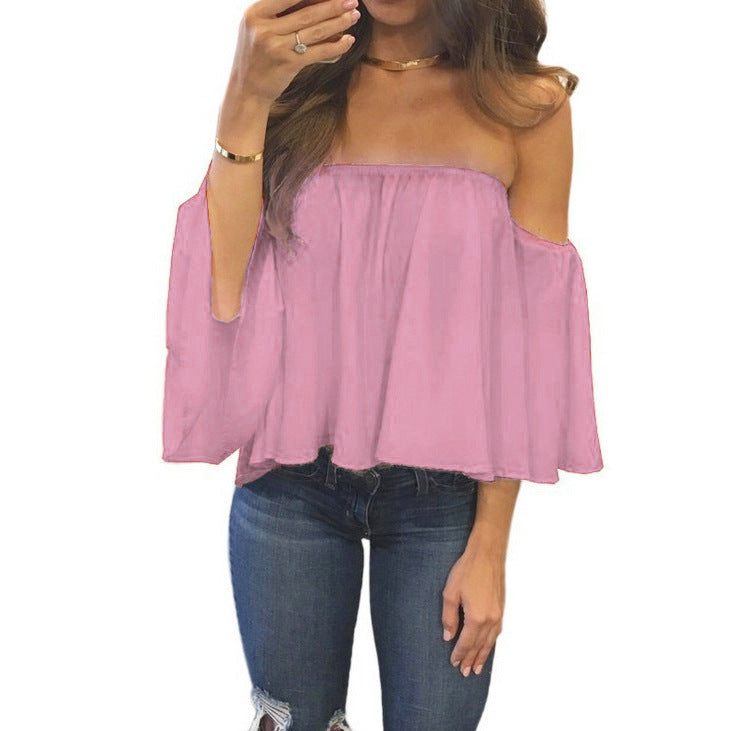 Tummy Hiding Oversized Off The Shoulder Tops Loose Blouse