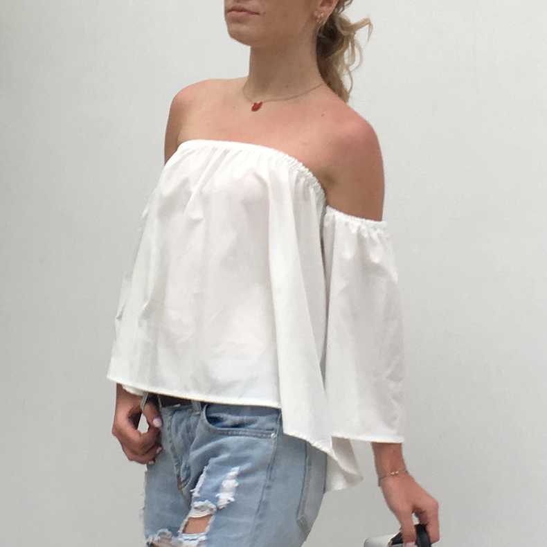 Tummy Hiding Oversized Off The Shoulder Tops Loose Blouse