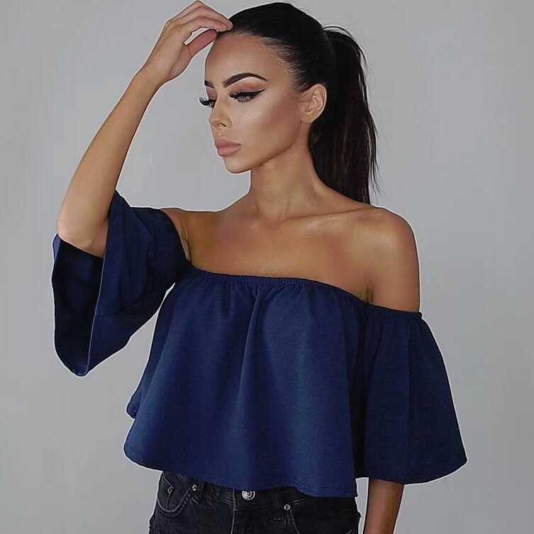 Tummy Hiding Oversized Off The Shoulder Tops Loose Blouse